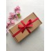 Коробка для подарка 20х10х5см с наполнителем и красной лентой