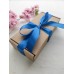 Коробка для подарка 20х10х5см с наполнителем и синей лентой