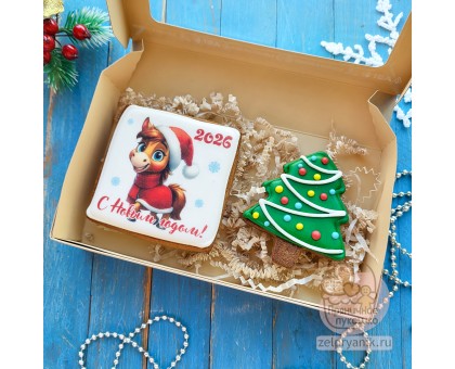 Набор пряников на Новый год «Лошадь-девочка»