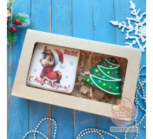 Набор пряников на Новый год «Лошадь-девочка»