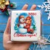 Пряник открытка на Новый год «Лошадь со снеговиком»