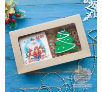 Набор пряников на Новый год «Лошадь с Дедом Морозом»