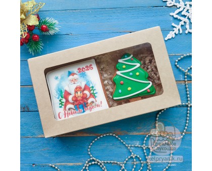 Набор пряников на Новый год «Лошадь с Дедом Морозом»