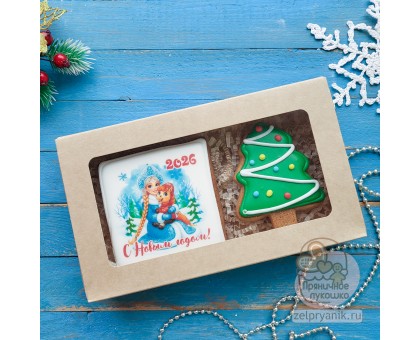 Набор пряников на Новый год «Лошадь со Снегурочкой»