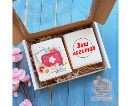 Набор пряников с логотипом на День медика «Подарок врачу»