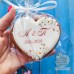 Пряник «Сердце №1 с инициалами» на свадьбу